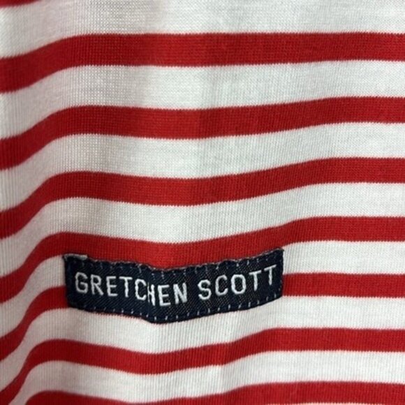 Gretchen Scott Admiral Midi Tunic Dress Striped Embroidery V-Neck Nauticalcore S - Picture 10 of 12